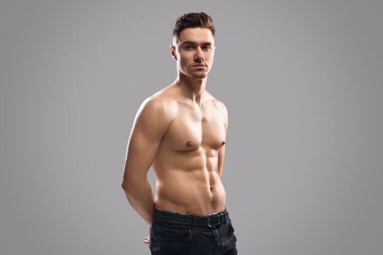 strong looking man shirtless