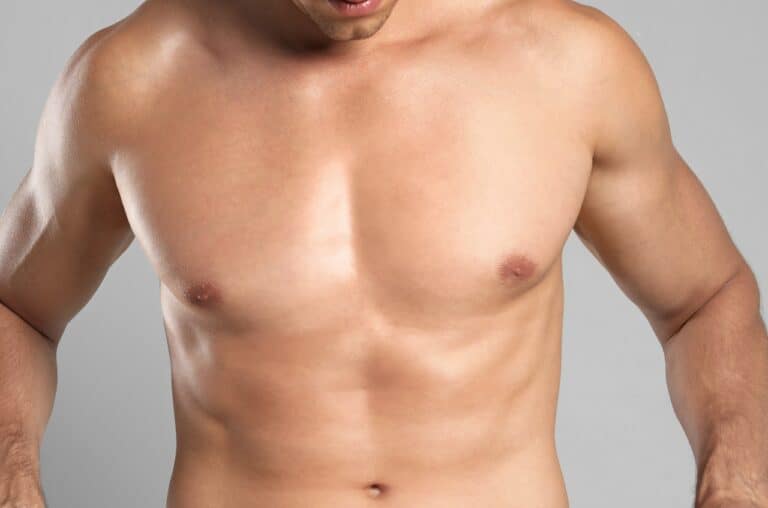 close up of a young man's chest